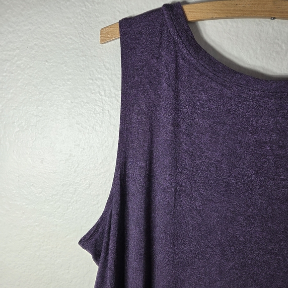 LOGO By Lori Goldstein Purple Tunic Tank Top Plus Size 2X Sleeveless Crew Neck - Picture 9 of 15